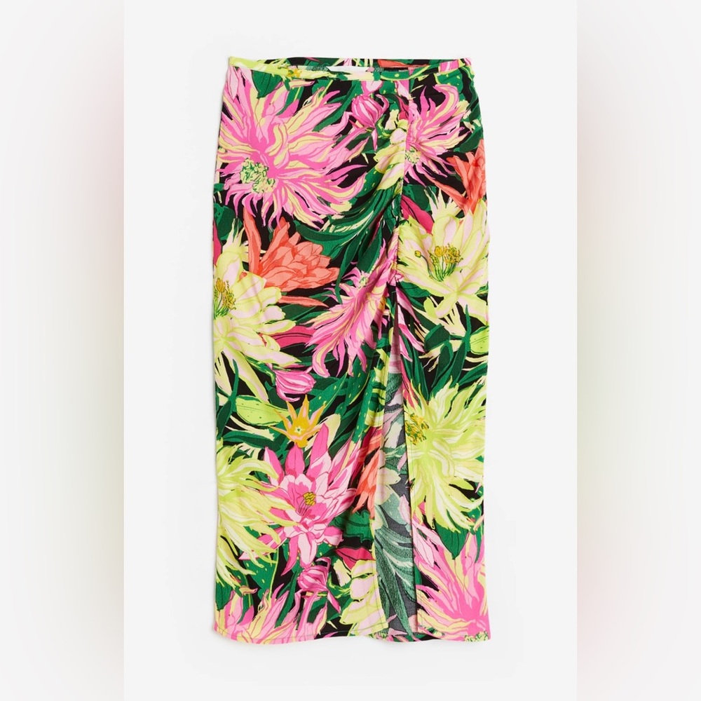 H&M Pink & Green Floral Swim Sarong